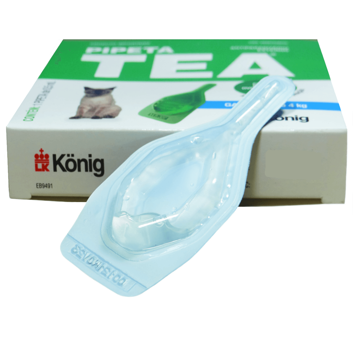 Pipeta Tea 0,5 ml Antiparasitário Contra Pulgas para Gatos de até 4 Kg König Kit Com 30