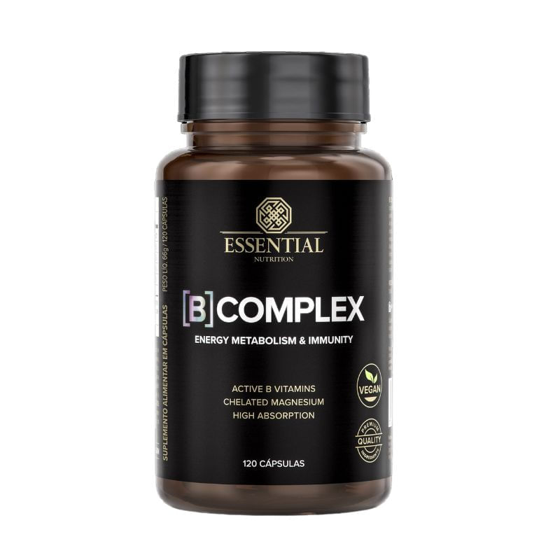 Vitaminas do Complexo B + Magnésio 120 Cápsulas Essential Nutrition