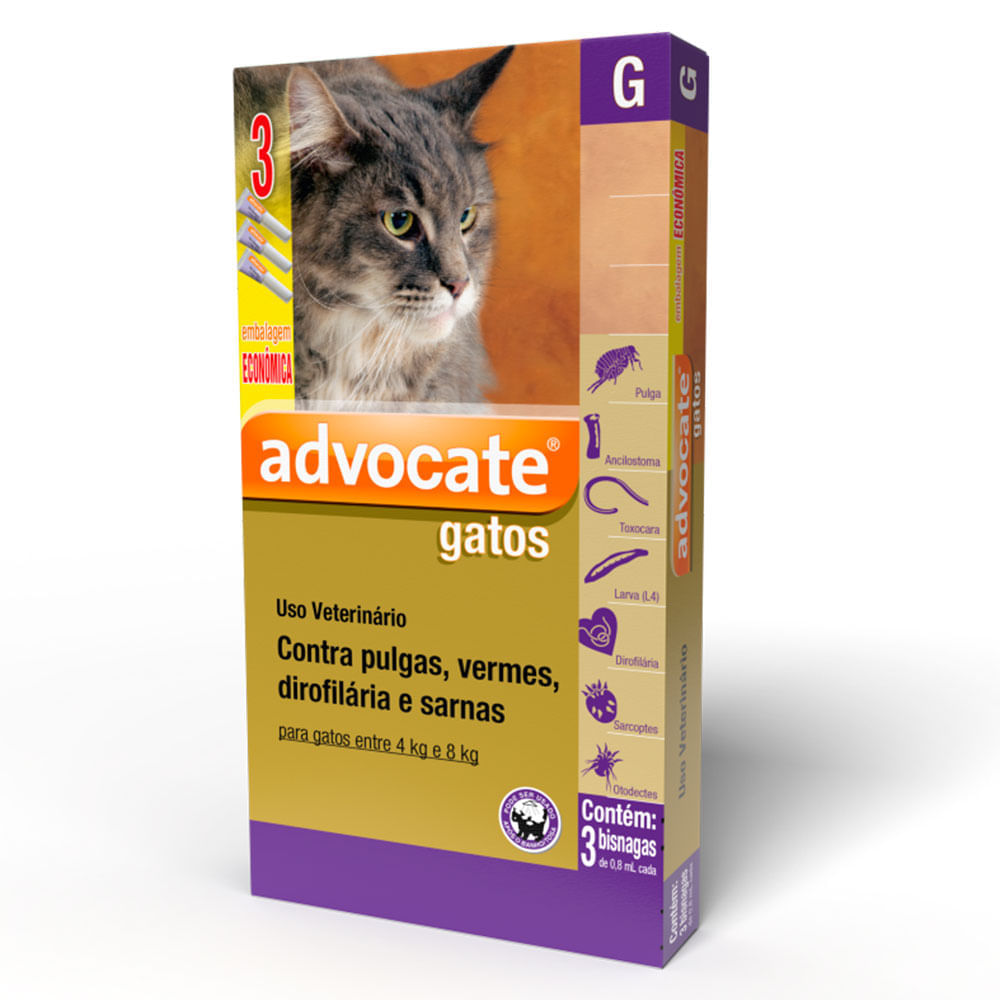 Advocate Gatos Combo - para gatos de 4kg até 8kg