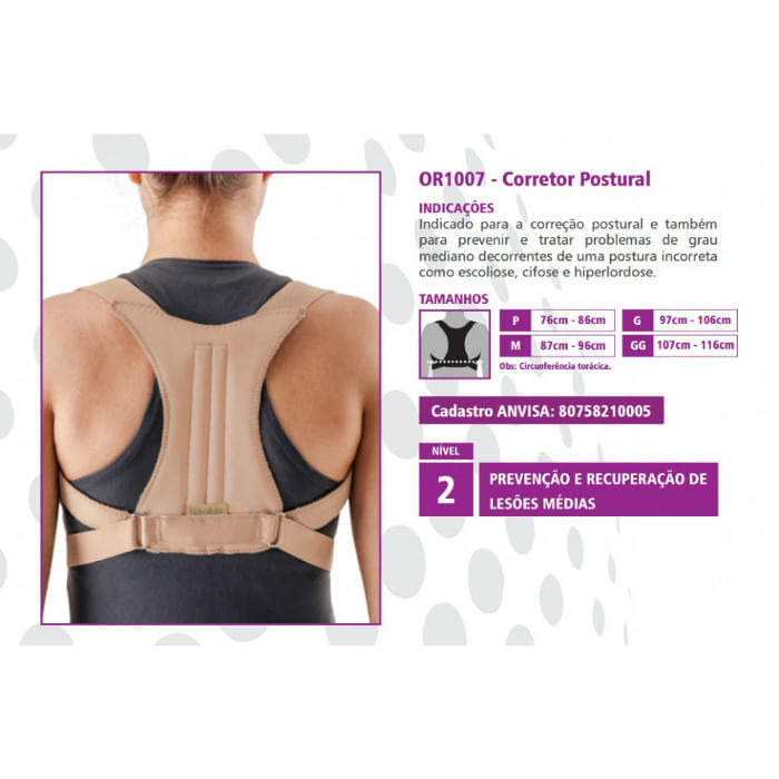Corretor Postural Hidrolight OR1007