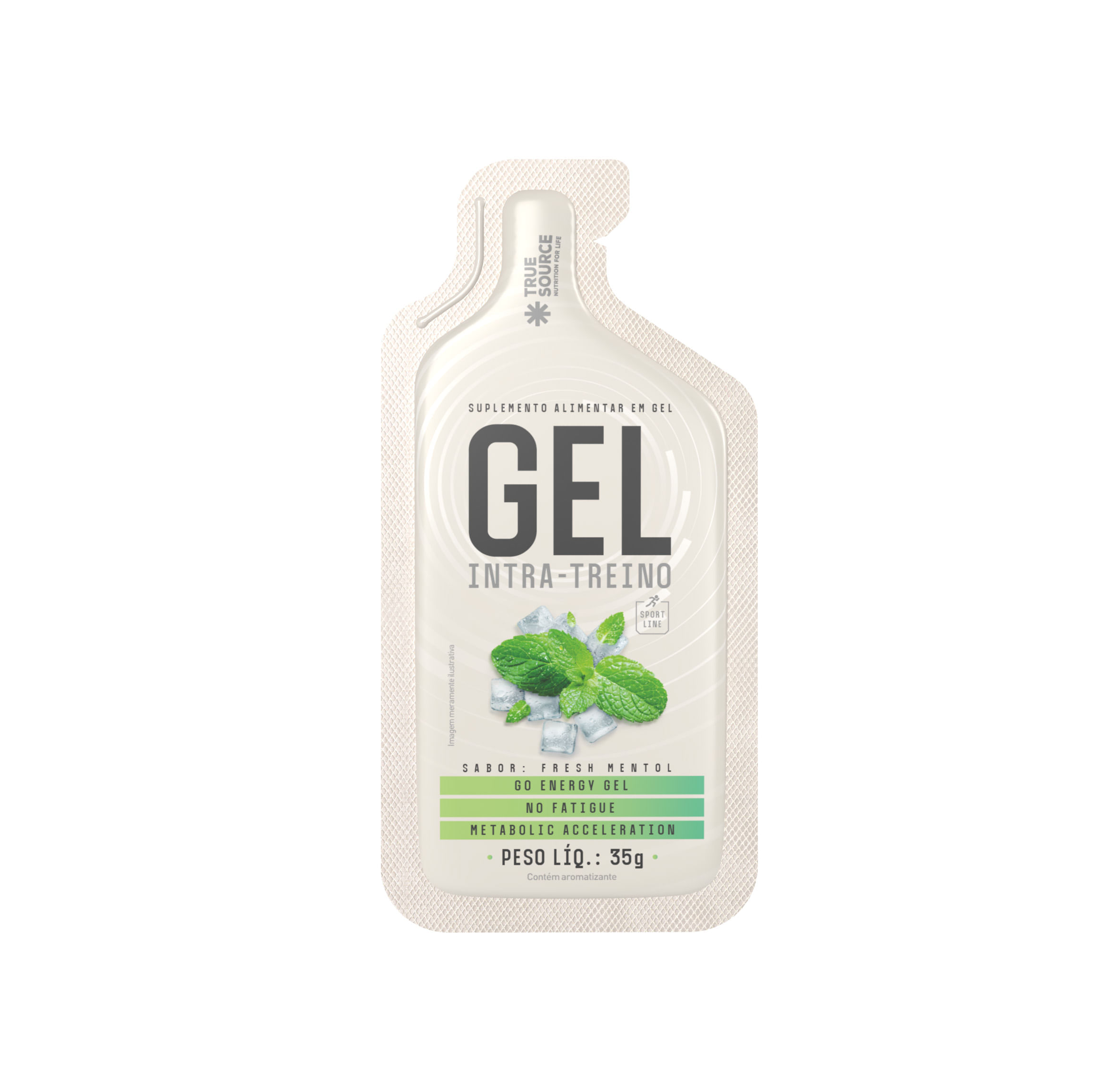 Gel de Carboidrato Intra Treino Sabor Fresh Mentol 35g True Source
