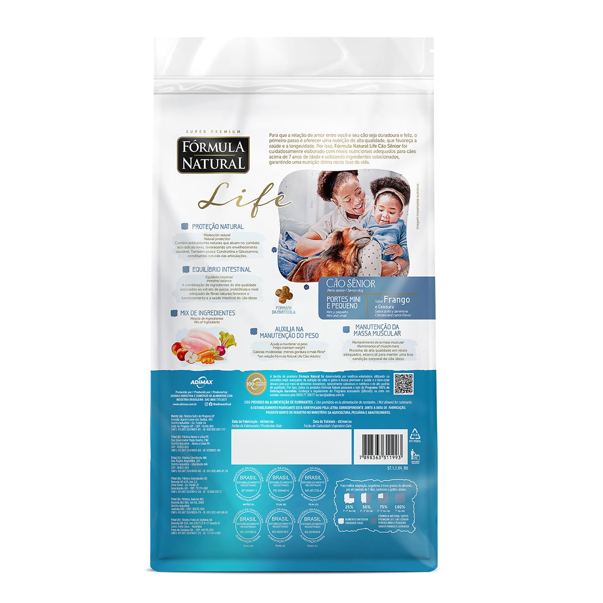 Ração Fórmula Natural Life para Cães Sênior Raças Pequenas e Mini 15kg