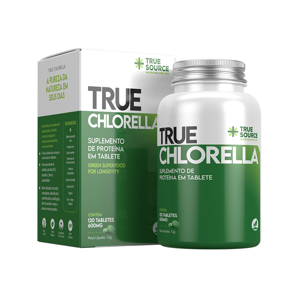 Encontraproduto.com.br - True Chlorella 120 Tabletes 600mg True Source