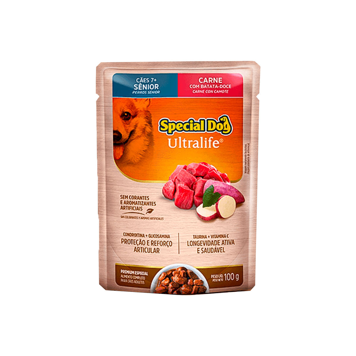 Sachê Special Dog Ultralife para Cães Sênior Raças Pequenas Sabor Carne com Bata-Doce 100g