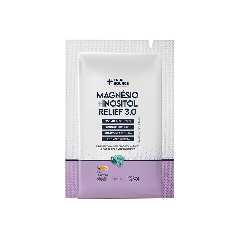 True Magnésio + Inositol Relief 3.0 Camomila e Lavanda Sachê 7g True Source
