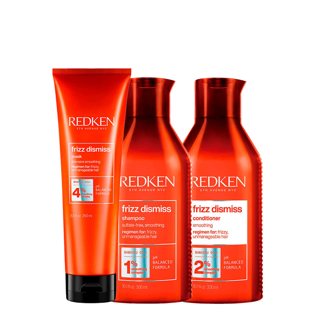 Kit Redken Frizz Dismiss - Shampoo 300 ml + Condicionador 300 ml + Máscara 250 g