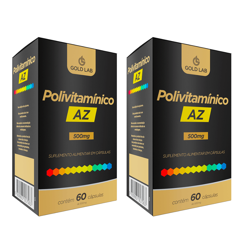 Kit C/3 Polivitamínico A/Z Gold Lab C/60 Cápsulas