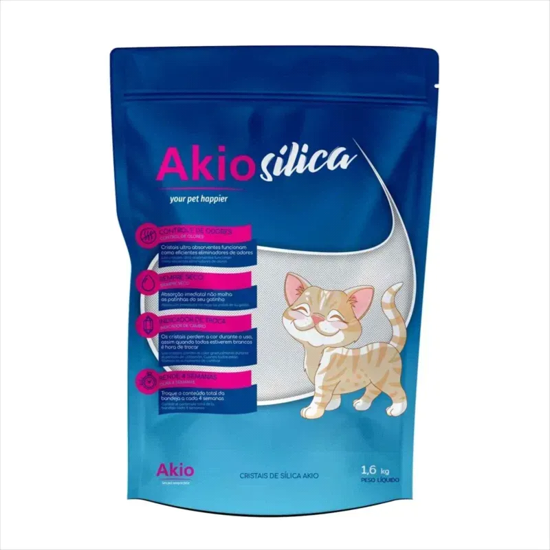 Areia Higiênica Akio Sílica 1,6kg