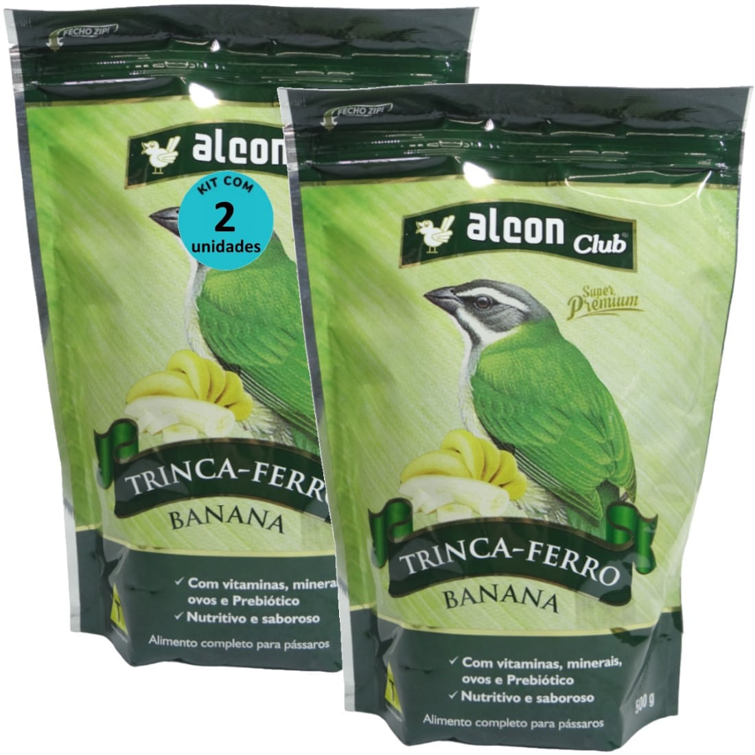 ALCON CLUB TRINCA-FERRO BANANA 500G KIT COM 2