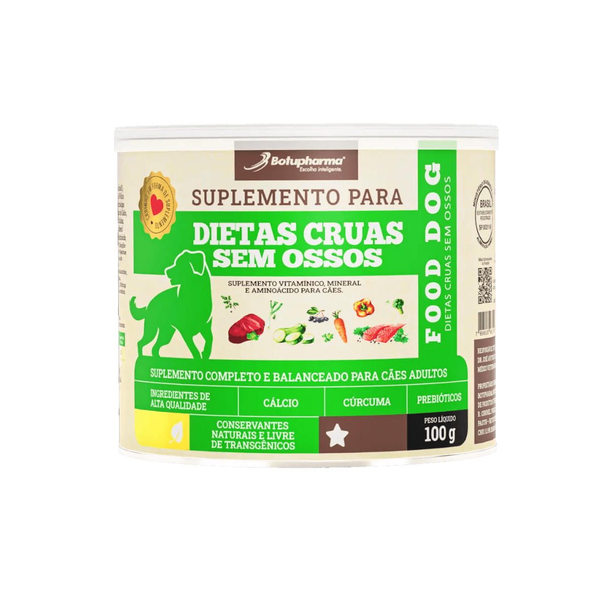 FOOD DOG DIETAS CRUAS SEM OSSOS 100G PARA CÃES ADULTOS