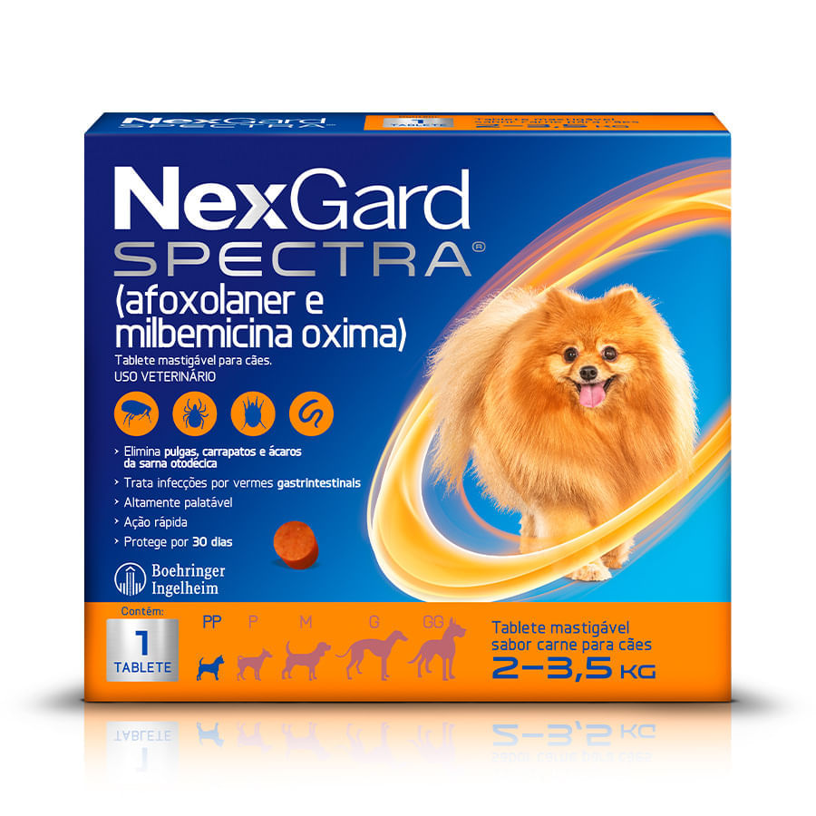 NexGard Spectra Anti Pulgas e Carrapatos para Cães de 2 a 3,5kg 3 Tablete Mastigável