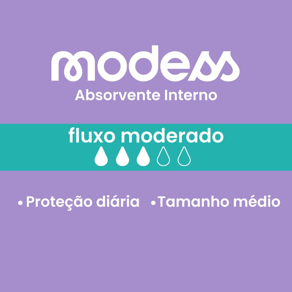 Absorvente Interno Modess Fluxo Moderado com 16un Evergreen