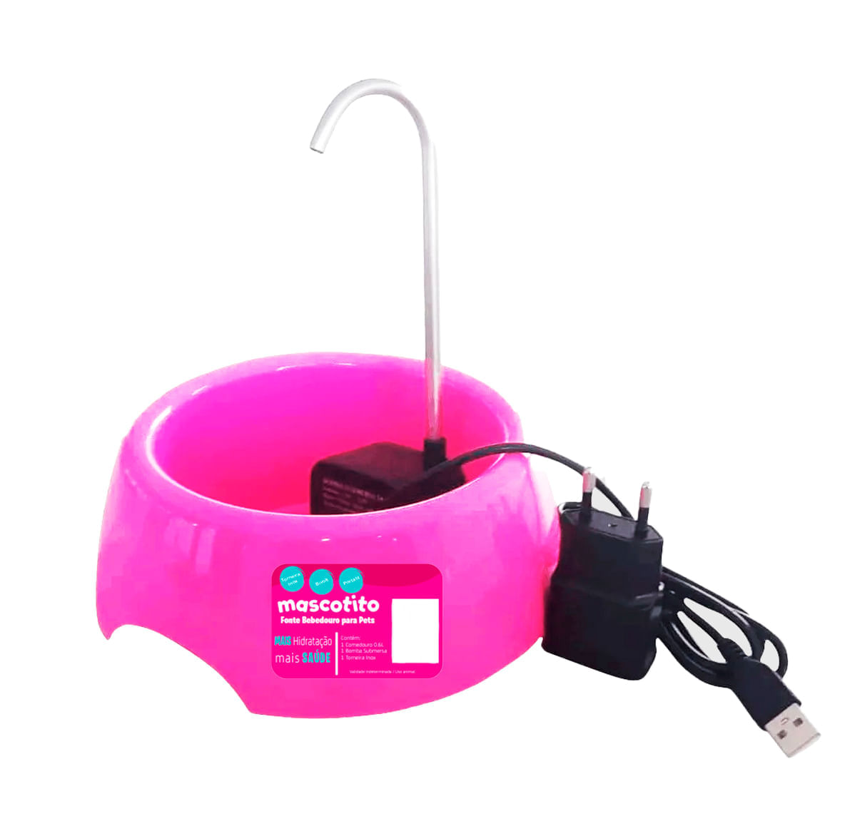 Fonte Bebedouro Mascotito Bivolt Rosa