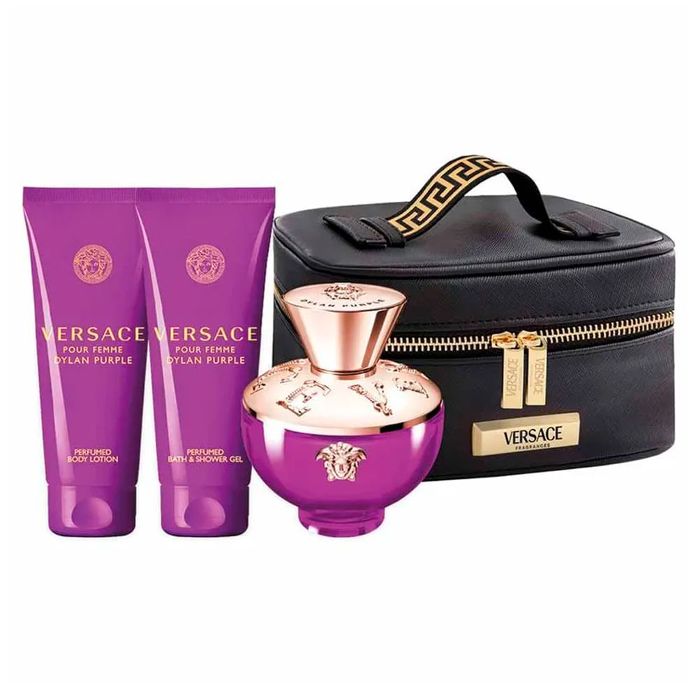 Coffret Versace Dylan Purple Kit - Perfume Feminino EDP + Shower Gel + Body Lotion + Necessaire