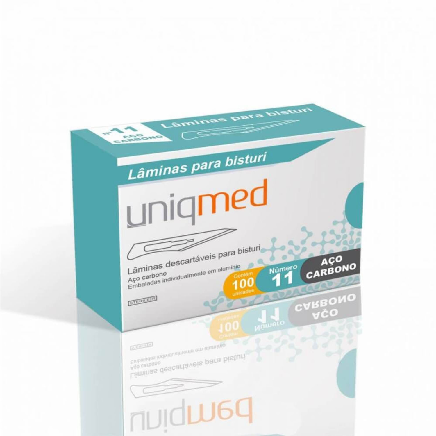 Lâminas de Bisturi Descartáveis - Caixa 100 unidades - UniqMed