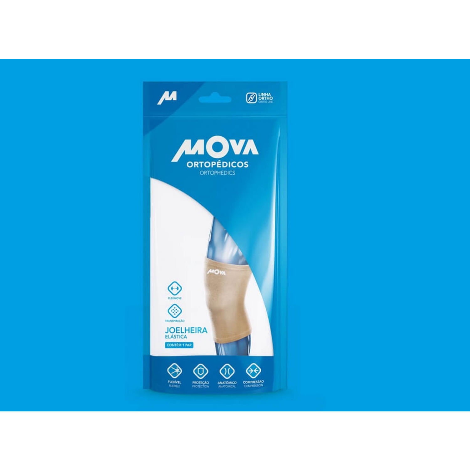 Joelheira Elástica Bege - Mova