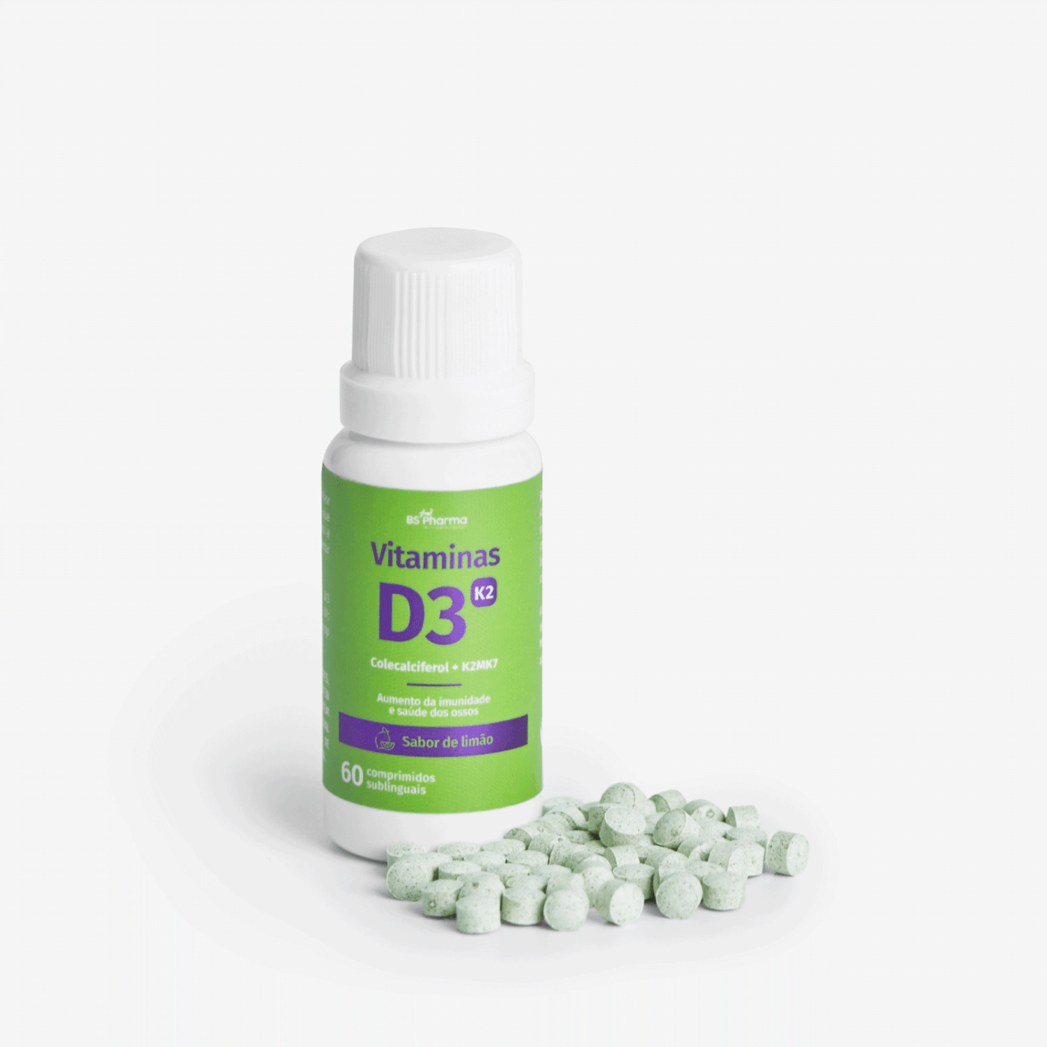 Encontraproduto.com.br - Vitamina D3 + K2 Sublingual 60 Comprimidos BS Pharma