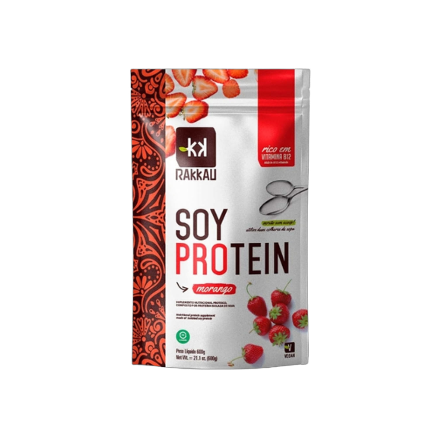 Kit 2X: Soy Protein Morango Vegana Rakkau 600g