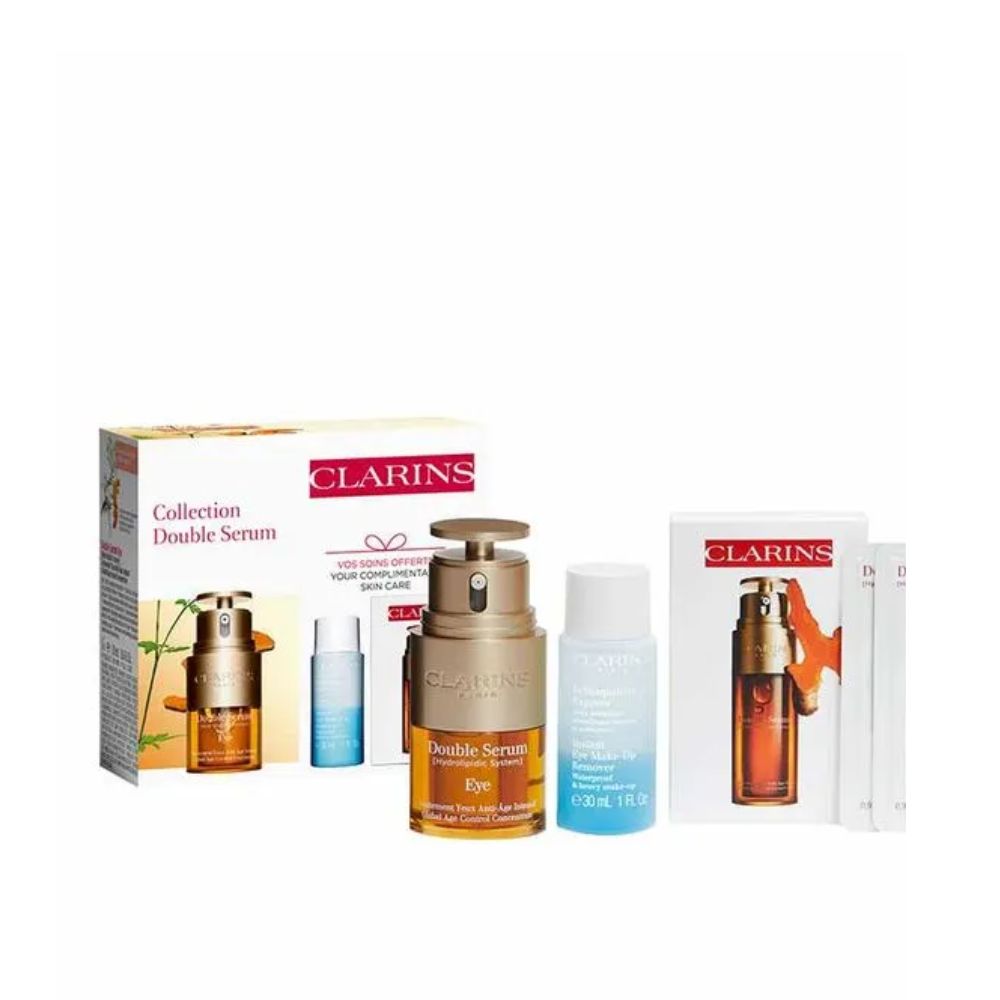 Encontraproduto.com.br - Clarins Kit - Sérum para Olhos + Demaquilante Bifásico + Sérum Facial Anti-Idade