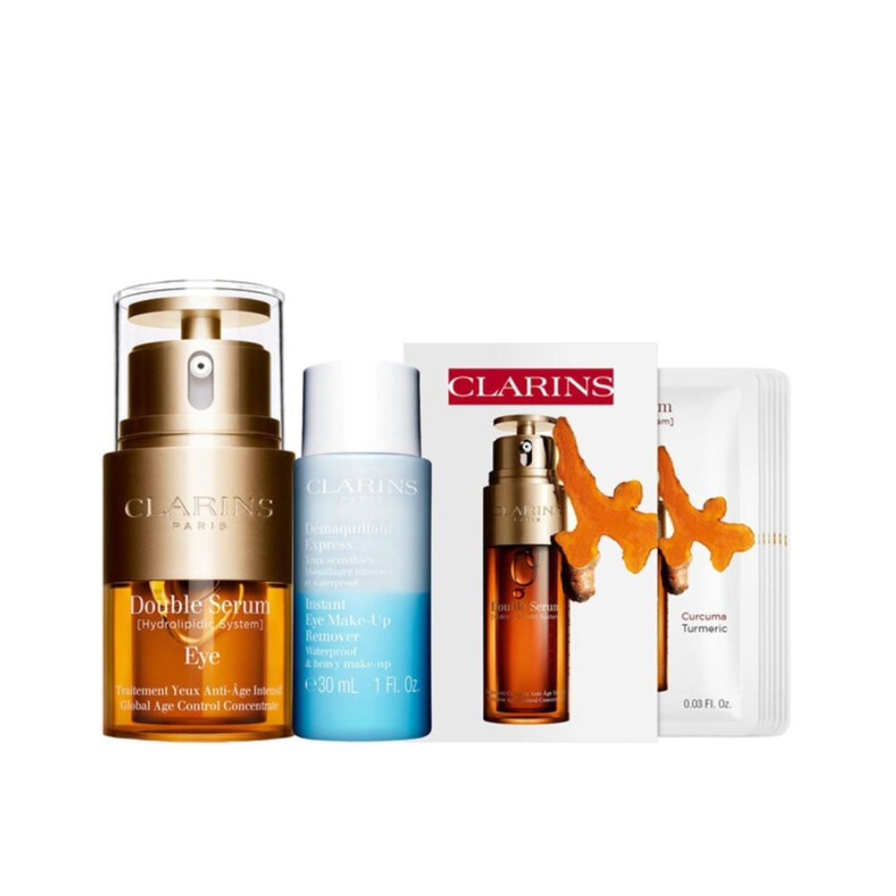 Encontraproduto.com.br - Clarins Kit - Sérum para Olhos + Demaquilante Bifásico + Sérum Facial Anti-Idade