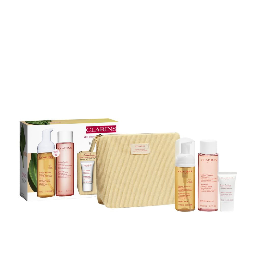 Clarins Espuma de Limpeza 150ml +Tônico Suavizante 200ml + Creme Peeling Suave 15ml + Nécessaire
