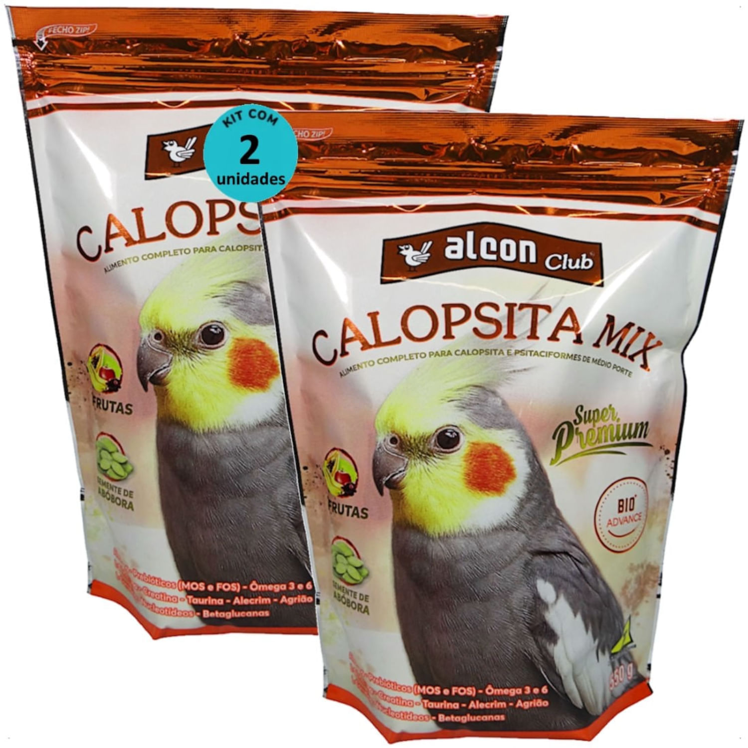 ALCON CLUB CALOPSITA MIX 550G KIT COM 2