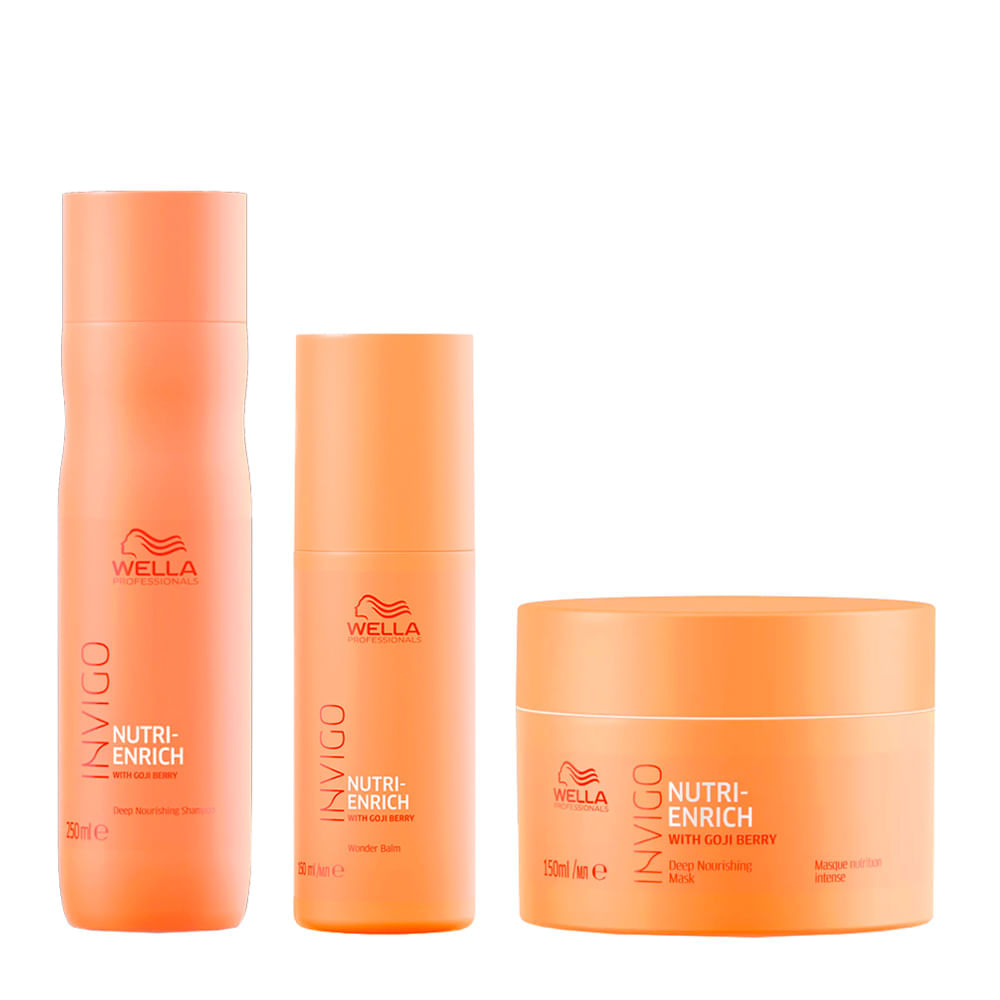 Kit Wella Professionals Invigo Nutri Enrich - Shampoo 250ml + Máscara 150ml + Leave-In 150ml