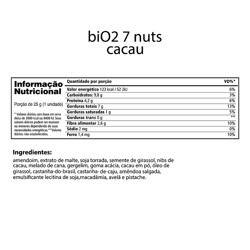 Encontraproduto.com.br - Barra Nuts BiO2 Cacau 25g