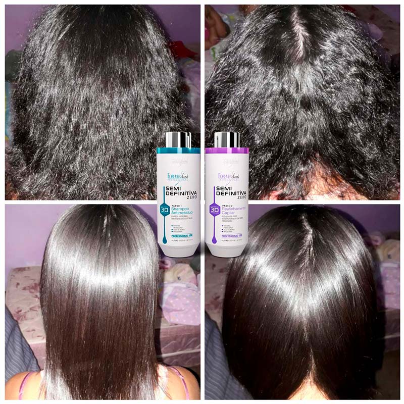 Encontraproduto.com.br - Kit Escova Semi Definitiva Zero 2x1Litro com Blindagem Capilar Forever Liss