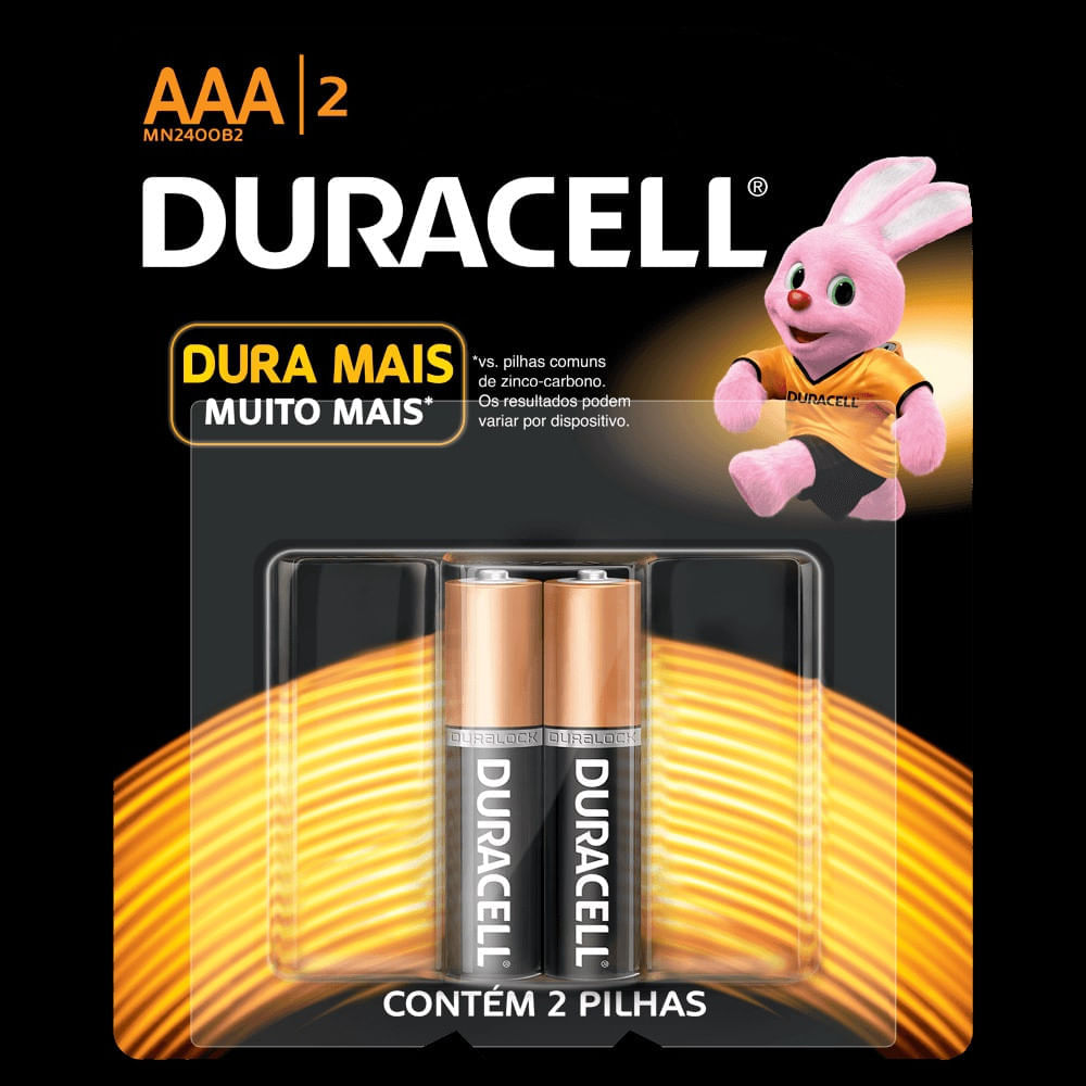 Pilha Alcalina Aaa 1,5V Palito - Com 2 Unidades - Duracell
