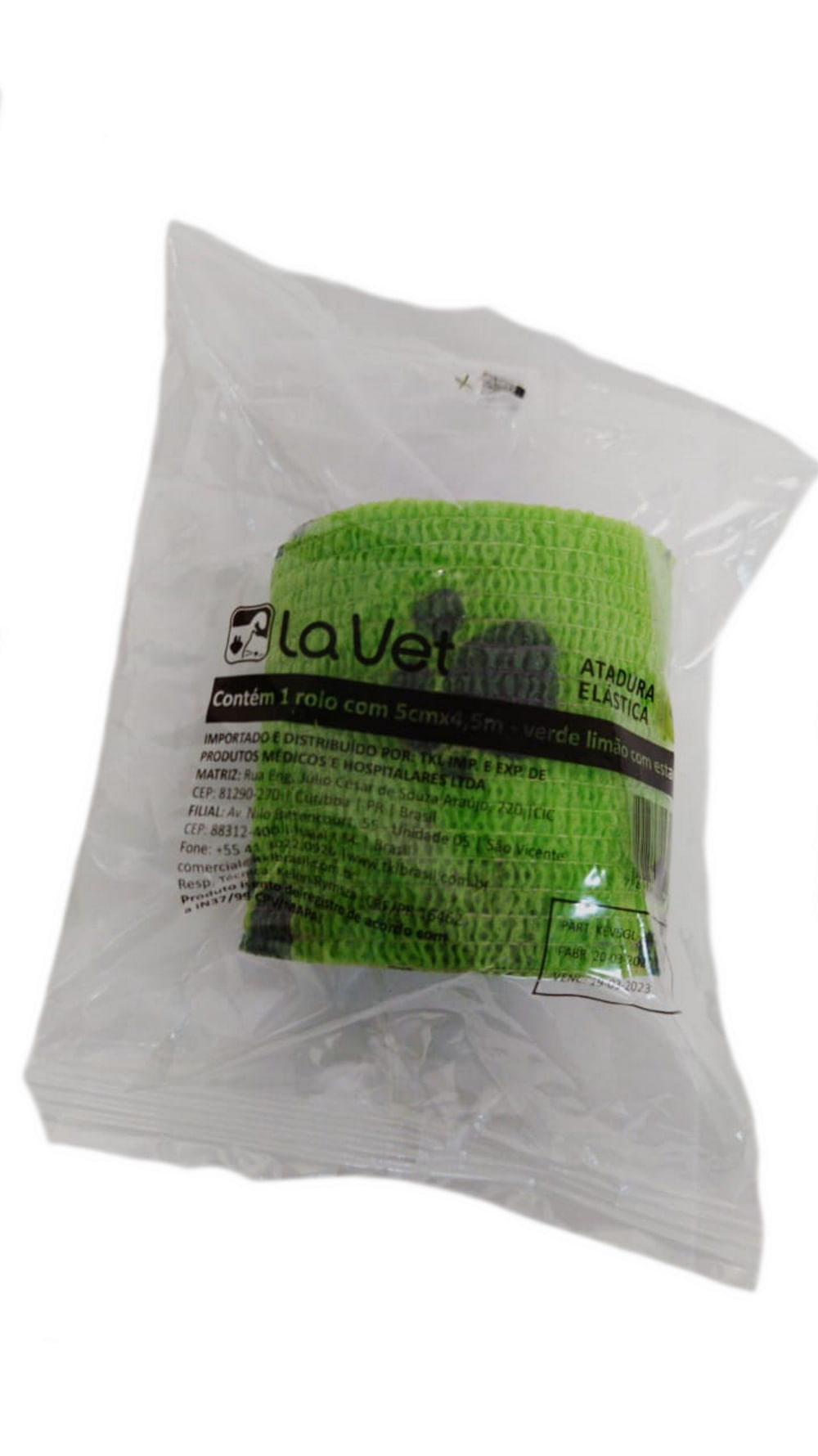 Atadura La Vet 5cm Verde Limão C/ Patinhas TKL Imp.