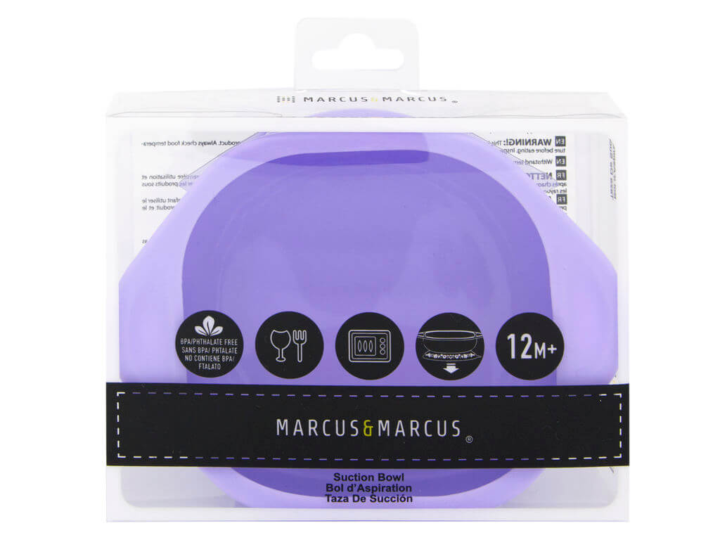 Tigela em Silicone com Sucção para Microondas Baleia Roxa - Marcus&Marcus